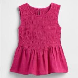 GAP SET- Pink Sleeveless Girls Gauze Peplum Top and Pants set